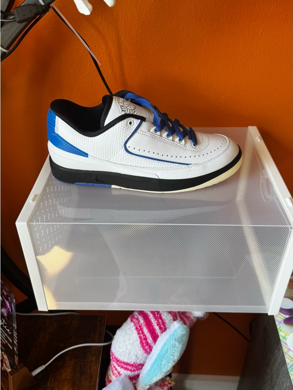Jordan 2 Retro White and Royal Blue Low-Top Sneaker